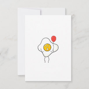 Egg design with balloon, personalise, customise thank you card