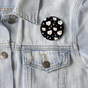Egg Dinner Moon Confetti Pattern   6 Cm Round Badge