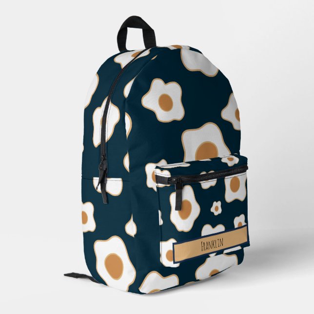 Egg Drawing I Custom Name  Printed Backpack (Back Corner Left)
