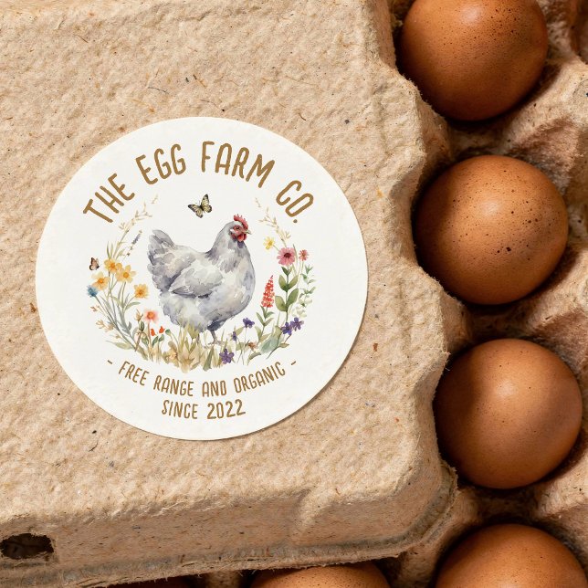 Egg Farm Sticker Watercolor Chicken Label (Creator Uploaded)
