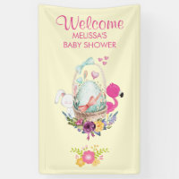 Egg, Flamingo & Bunny Baby Shower Welcome