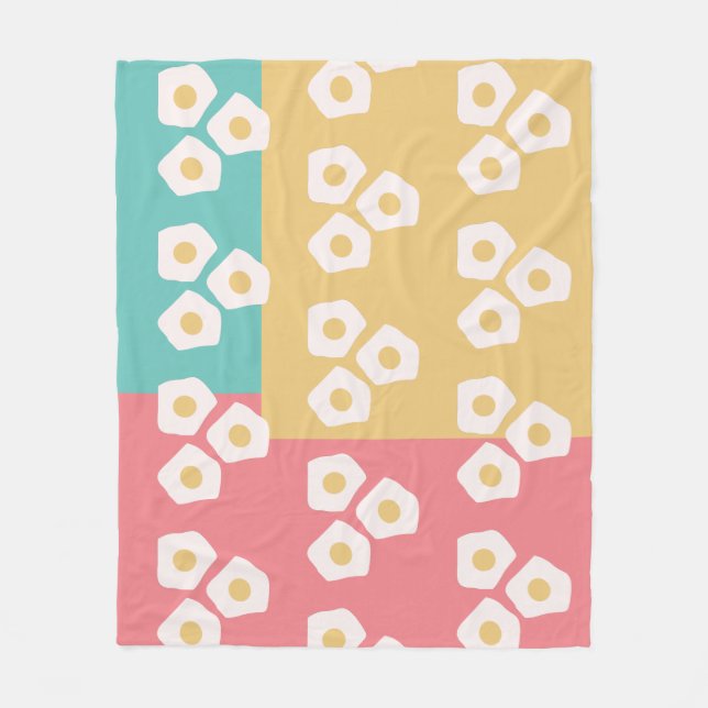 Egg Fried Breakfast Colourful  Fleece Blanket (Front)