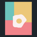 Egg Fried Breakfast Colourful Pop Art Style Poster<br><div class="desc">Art Print for Kitchen with Eggs</div>