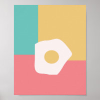 Egg Fried Breakfast Colourful Pop Art Style