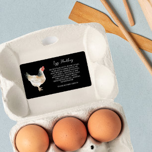 Egg Handling Instruction Sticker Carton Care Label