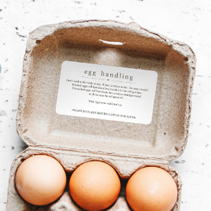 Egg Handling Instruction Sticker Carton Care Label
