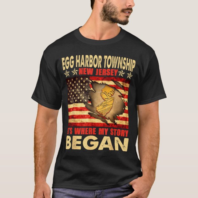 Egg Harbor Township New Jersey Usa Flag 4th Of Jul T-Shirt (Front)
