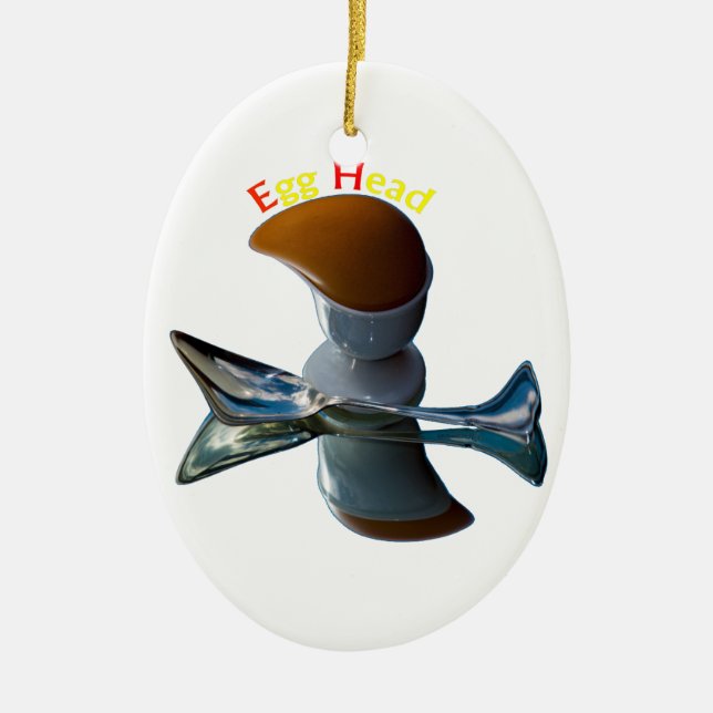 Egg Head Quirky Designs Ceramic Tree Decoration (Front)