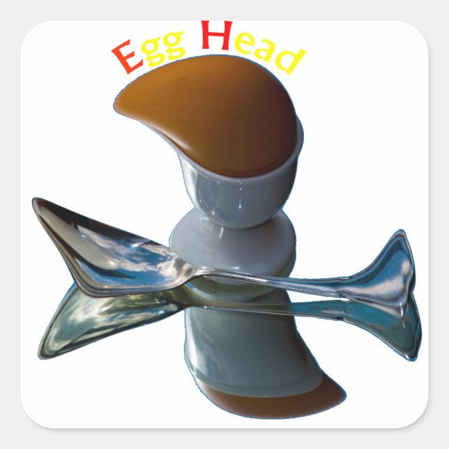 Egg Head Quirky Designs Square Sticker (Front)