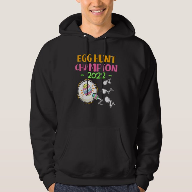 Egg Hunt Champion 2022 Easter Pregnancy Announceme Hoodie (Front)