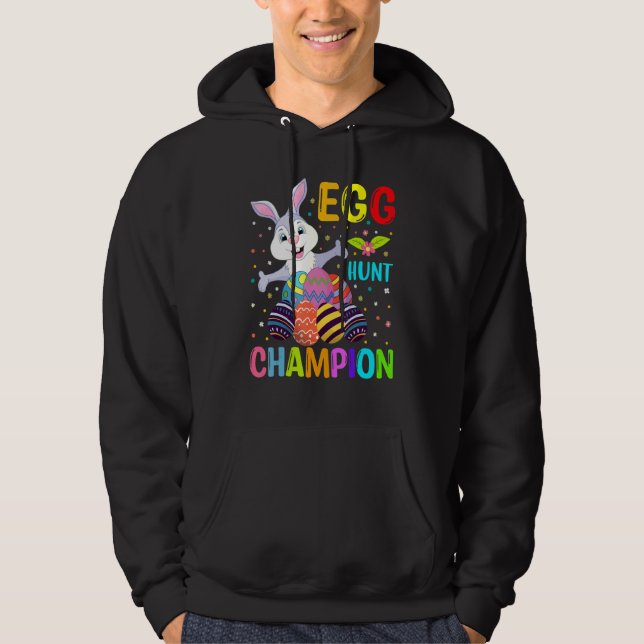 Egg Hunt Champion Easter Eggs Happy Easter Day Hoodie (Front)