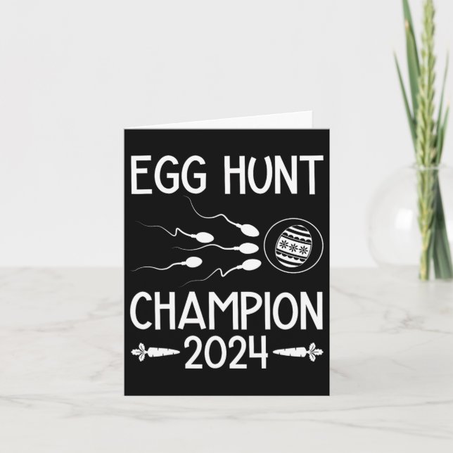 Egg Hunt Champion Funny Dad Easter Pregnancy Annou Card (Front)