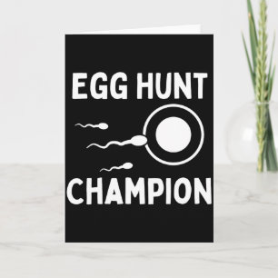 Egg Hunt Champion Funny Dad Easter Pregnancy Annou Card