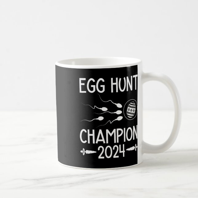 Egg Hunt Champion Funny Dad Easter Pregnancy Annou Coffee Mug (Right)