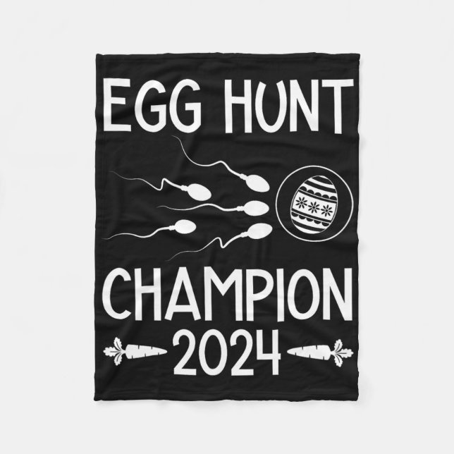 Egg Hunt Champion Funny Dad Easter Pregnancy Annou Fleece Blanket (Front)
