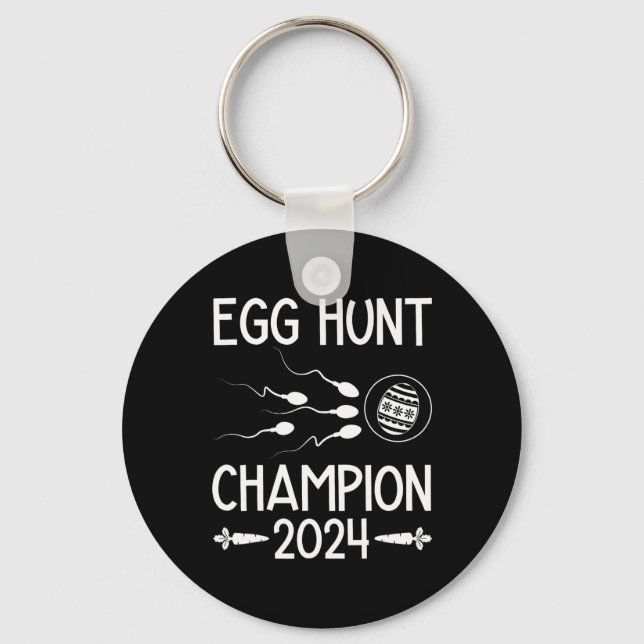 Egg Hunt Champion Funny Dad Easter Pregnancy Annou Key Ring (Front)