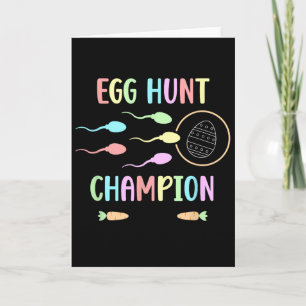 Egg Hunt Champion Men's Easter Pregnancy Announcem Card