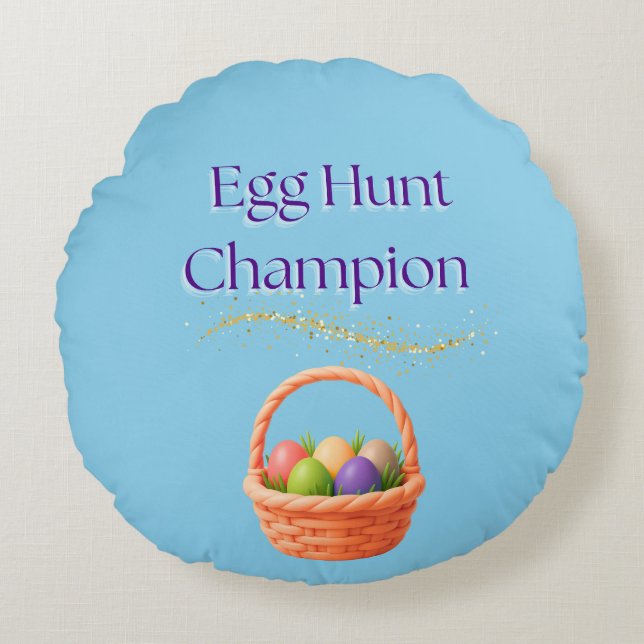 Egg Hunt Champion Round Cushion (Front)