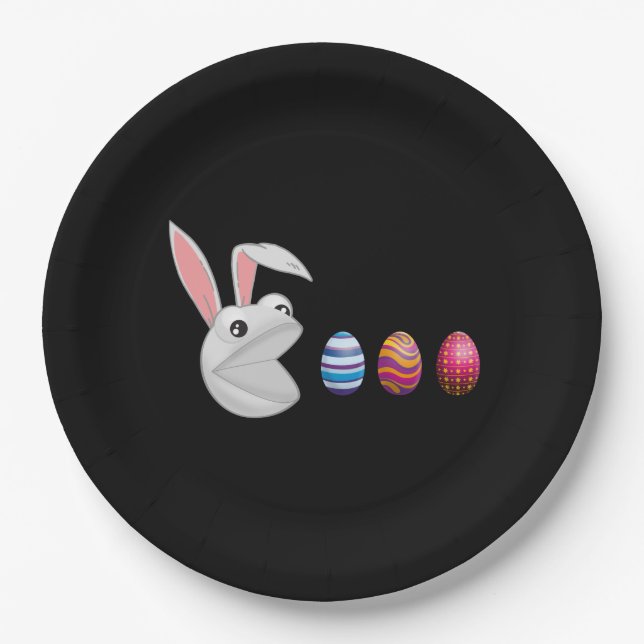 Egg Hunt Easter Bunny Paper Plate (Front)