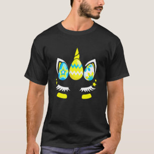 Egg Hunt Easter Day Funny Unicorn Bunny Face Girl T-Shirt