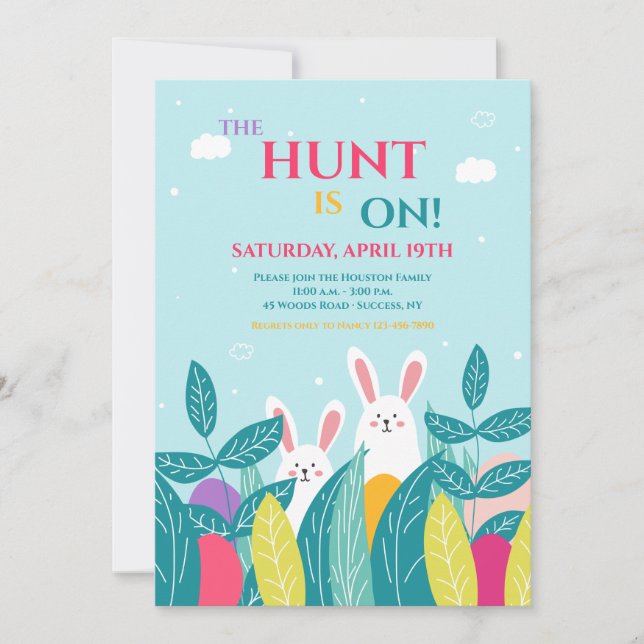 Egg Hunt Easter Invitation (Front)