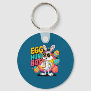 Egg hunt funny bunny retro boss key ring