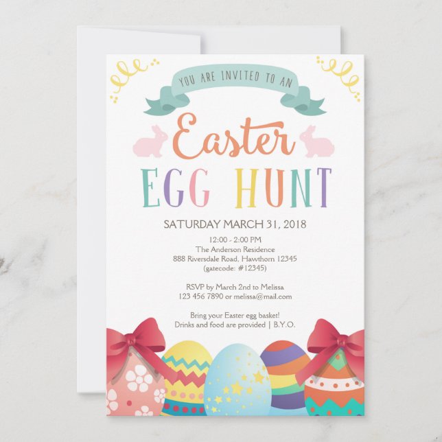 Egg Hunt Invitation, Easter Egg Hunt Invitation (Front)
