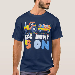Egg Hunt Is On Bunny Tractor Cart Cute Easter Boys T-Shirt