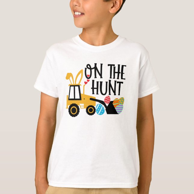 Egg Hunt Is on, Kids Easter T-Shirt (Front)