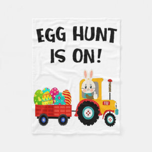 Egg Hunt Is On Tractor Easter Eggs Cute Boys Kids Fleece Blanket