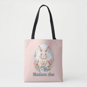 Egg Hunt Personalized Easter Bunny Kids Tote Bag