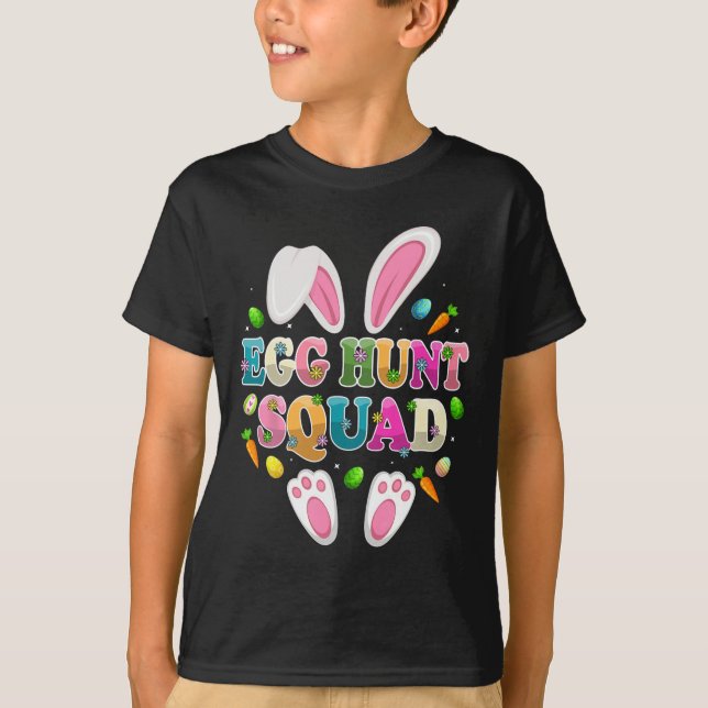 Egg Hunt Squad Bunny Happy Easter Day  T-Shirt (Front)