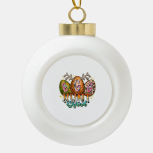 Egg Hunt Squad Ceramic Ball Christmas Ornament