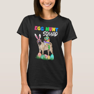 Egg Hunt Squad Easter Eggs Ridding Bunny Pug Dog T-Shirt