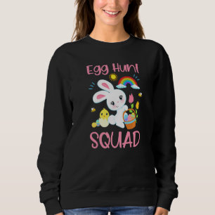 EGG HUNT SQUAD Funny Easter Bunny Rabbit Christian Sweatshirt