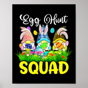 Egg Hunt Squad Gnomes Easter Day Bunny Ears Easter Poster