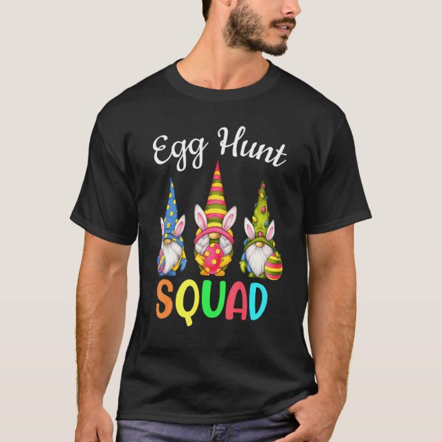 Egg Hunt Squad Gnomes Happy Easter Day Gnomes Bunn T-Shirt (Front)