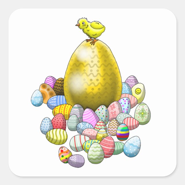 Egg Hunt Square Sticker (Front)