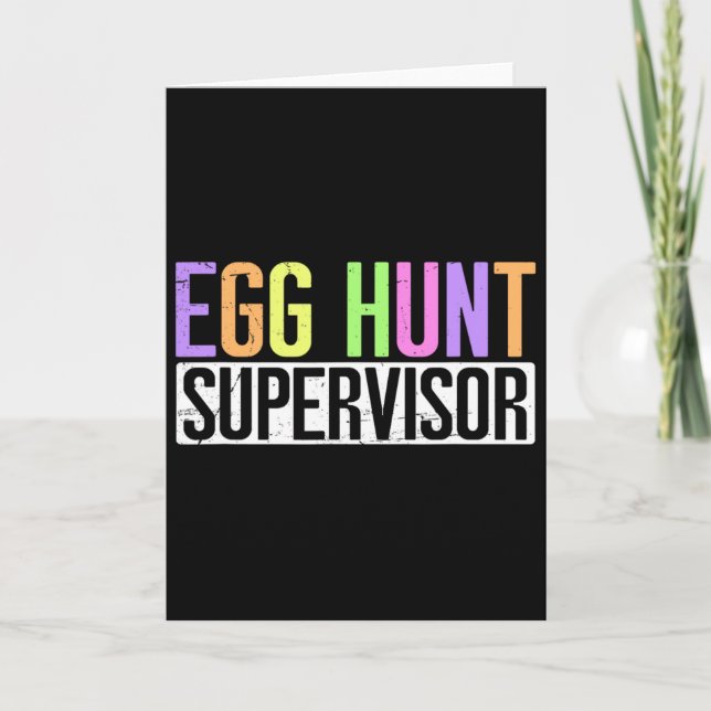 Egg Hunt Supervisor - Egg Hunting Party Mum Dad Ad Card (Front)