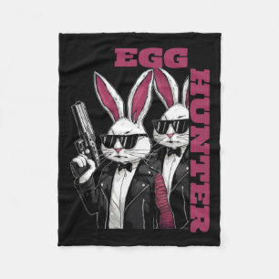 Egg Hunt Supervisor Egg Hunting Party Mum Dad Guns Fleece Blanket