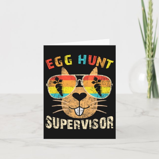 Egg Hunt Supervisor Retro Egg Hunting Party Mum Da Card (Front)