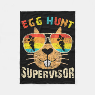 Egg Hunt Supervisor Retro Egg Hunting Party Mum Da Fleece Blanket