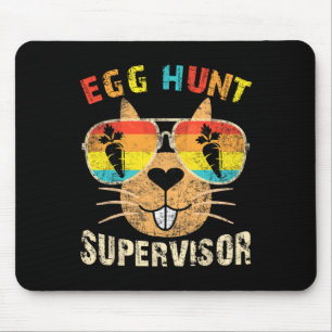 Egg Hunt Supervisor Retro Egg Hunting Party Mum Da Mouse Pad