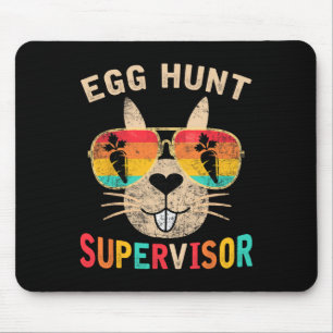 Egg Hunt Supervisor Retro Egg Hunting Party Mum Da Mouse Pad