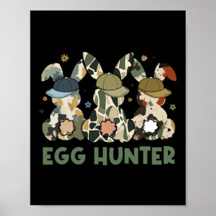 Egg Hunter Bunny With Byckward Cap Hunting Easter Poster