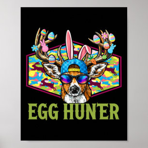 Egg Hunter Camo Deer Buck Easter Hunting Boys Girl Poster