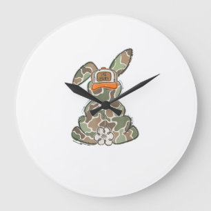 Egg Hunter Camo Easter Toddler Easter Day Camo Eas Large Clock