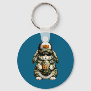 Egg hunter cute rabbit easter bunny egg camo key ring