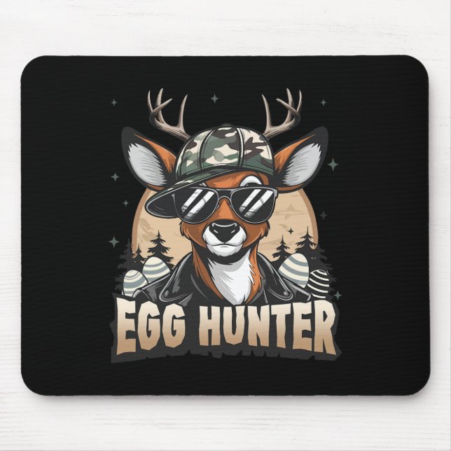 Egg Hunter Deer Buck Backward Cap Deer Hunting Eas Mouse Pad (Front)