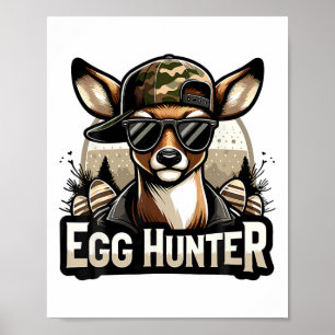 Egg Hunter Deer Buck Backward Cap Deer Hunting Eas Poster